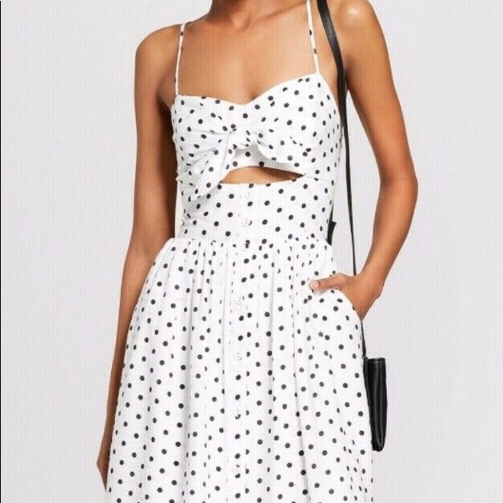 Black and White Polka Dot Midi Dress